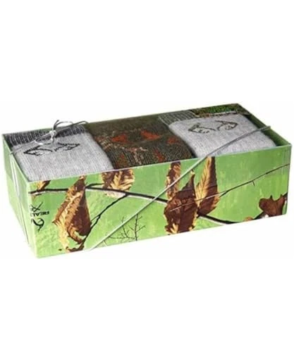  Boy's Outdoor Merino Wool Blend Camo Mid Calf Socks Gift Box (3 Small Multi - Image 4 of 4