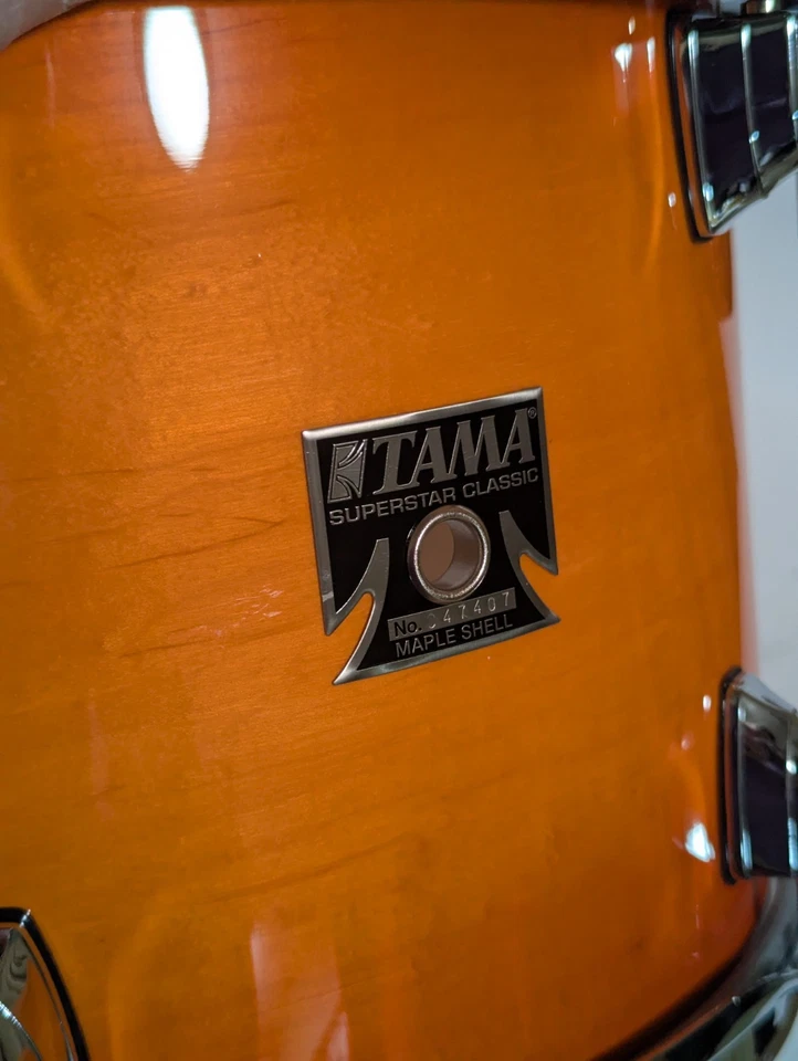 TAMA Superstar Classic Custom Rack Tom 12 x 9 Tangerine Lacquer Burst *Tiny Flaw - Image 4 of 4