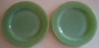 2 VTG ANCHOR HOCKING JADITE FIRE KING 6.75" BREAD PLATES RESTAURANT WARE
