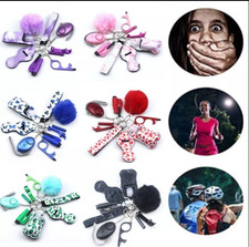 10 in 1 Fahionable Self Defence Keychain Set Includes Alarm & Window Breaker UK