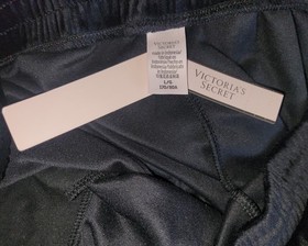 Victoria's Secret Black Velour Ribbed Lounge Jogger Pants Pockets Women Large L