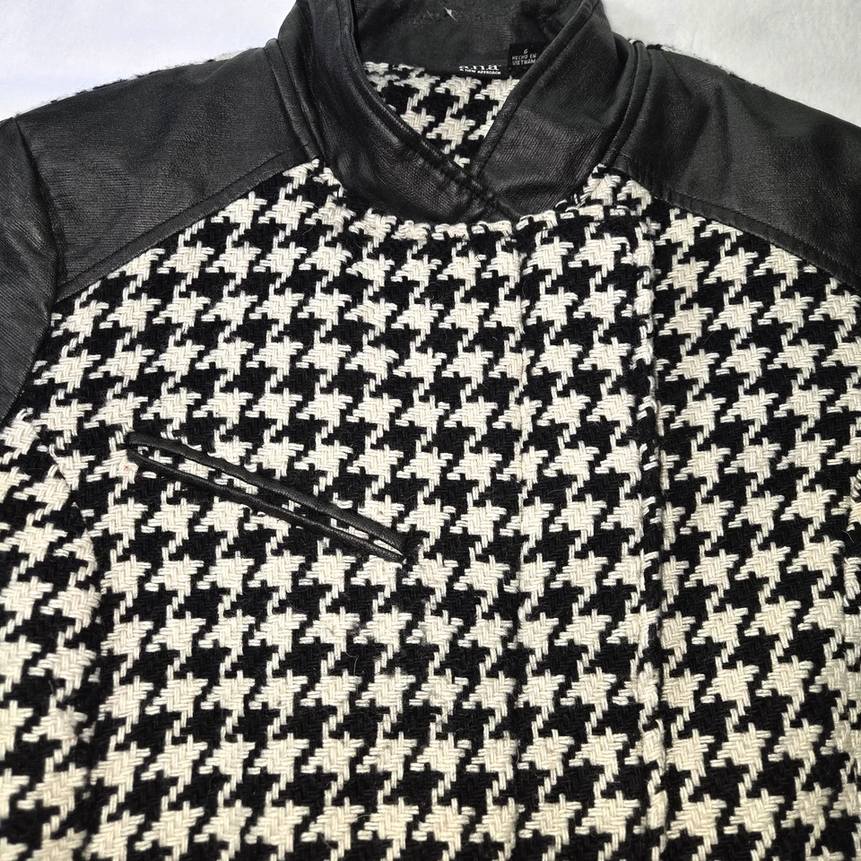 Chaqueta Blazer A.N.A A New Approach Pata de Gallo Talla L Mezcla de Lana Imitación Cuero Foto 4 de 4