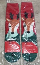 Wondershop Christmas Reindeer Mens Super Soft Long Crew Socks 2 Pairs NWT
