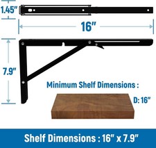 folding shelf bracket 2-10x Heavy duty foldable bracket wall shelf bracket 8-20"