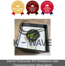 Garmin Forerunner 970 Whitestone case (Translucent Amp Yellow Band)