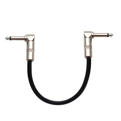 30cm Guitar Effect Pedal Instrument Patch Cable 1/4'' Silver Right-angle Plug