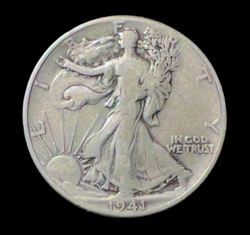 1941 Walking Liberty Half Dollar - 90% Silver - Philadelphia Mint - WWII Date