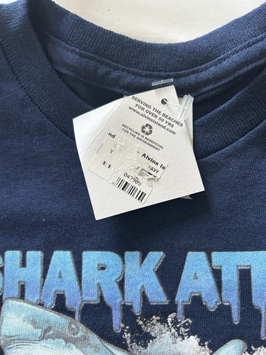 Alvin’s Island Fort Walton Beach Fl. “Shark Attack” Cotton Navy T-shirt kids S - Picture 5 of 10