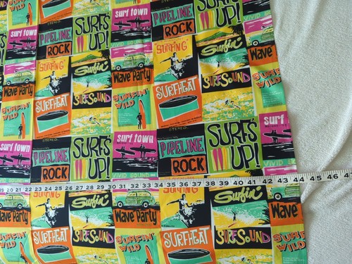 Surf's Up Screen Print Fabric by Heidi Dobrott For Robert Kaufman Cotton 76.5x44 - Picture 7 of 7