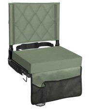 Stadium Seat for Bleacher with Back Support Portable Black Steel Frame