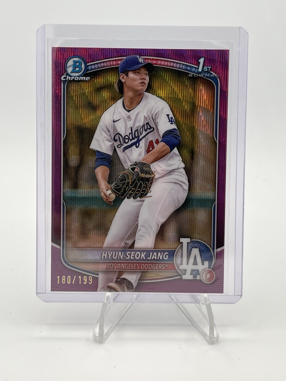 2025 Bowman HYUN-SEOK JANG Chrome 1st Purple Wave Los Angeles Dodgers /199