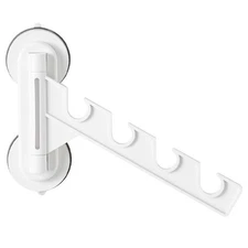 Multipurpose Folding Clothes Hanger with Powerful Suction for Bathroom Balcony