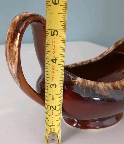 Hull Pottery Large Gravy Boat Brown Drip Glaze Oven Proof USA. Excellent - Picture 11 of 15