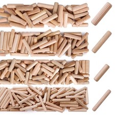 150 PCS Wooden Dowel Pins 5/16x13/16 Inch Hardwood Fluted Beveled Furniture