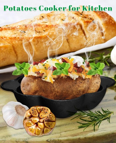 Pre-Seasoned Gusseisen Dutch Oven Topf, Kartoffel Knoblauch Bräter Bäcker, gebratene G... - Bild 6 von 8