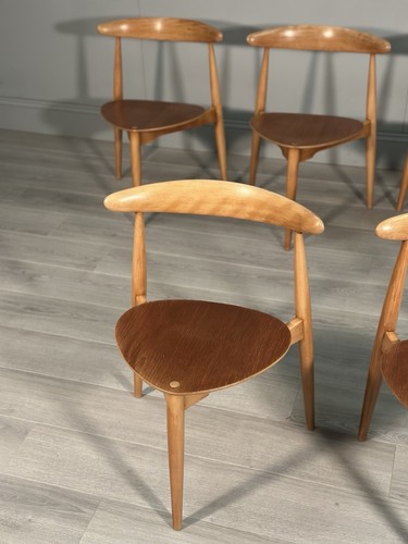 Set of 6 Hans Wegner Fh4103 “Heart” Dining Chairs c.1950’s - Picture 5 of 17