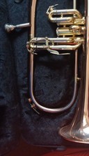 Gold Brass Lacquered Flugelhorn 3-Valve with Case and Mouthpiece