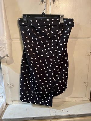 L Academie Los Angeles Dress Pooka dot Black And White Size Small NWT