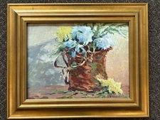Joseph Nordmann, Original Oil Painting, “Copper Pot with Flowers”