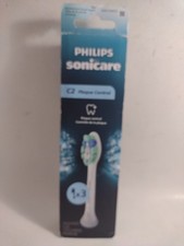 New Philips HX9023/65 Sonicare C2 Plaque Control Brush Heads 3ct White