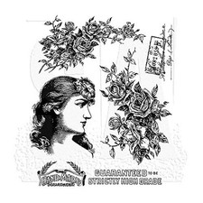 Stampers Anonymous Tim Holtz Cling Stamps 7X8.5, Lady Rose
