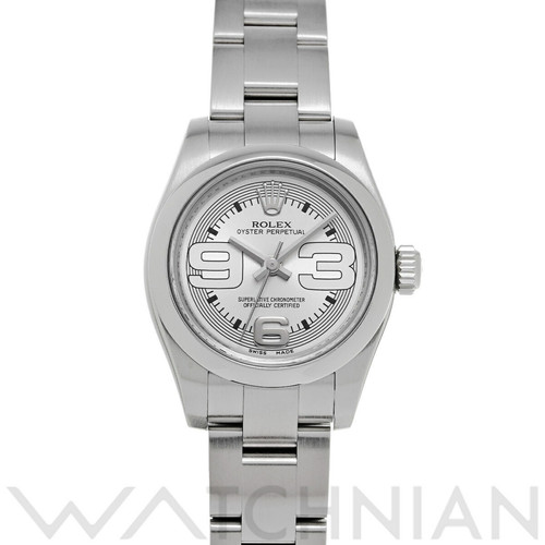ROLEX Oyster Perpetual 26 176200 Silver Ladies Used Watch #28114 - Picture 1 of 7
