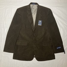 NEW Men  s 42R Stafford Essentials Dark Brown Classic Fit Sports Coat Blazer