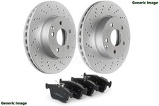 FOR AUDI Q3 35 TDI 2018- REAR DRILLED BRAKE DISCS MINTEX PADS 300mm
