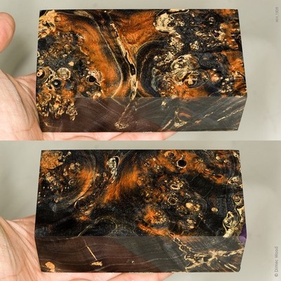 Large stabilized box elder burl wood block | Knife Handle Material | MJ_1309