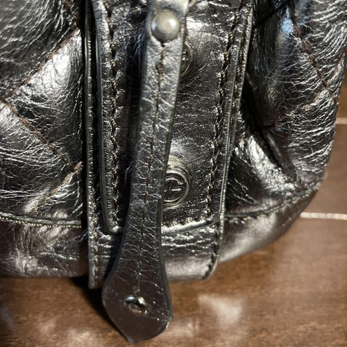 Francesco Biasia Mini Bowler Bag Calf Leather Quilted Soft Pink Excellent Condi - Foto 11 di 17