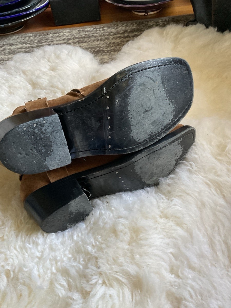 BALENCIAGA パートタイム　スウェード　TAN Balenciaga Side Zip Boots TAN Men 45 SUEDE BOOTS Italy