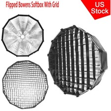 US 90/120cm Flipped Bowens Quick Installation Grid Softbox For AD600BM AD400Pro