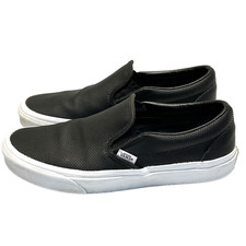 Vans Slip-On Sneakers Women  s Size 9, Men  s Size 7.5 Black leather