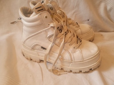 Buffalo Stiefel Größe UK 6,5 Damen weiß vegan