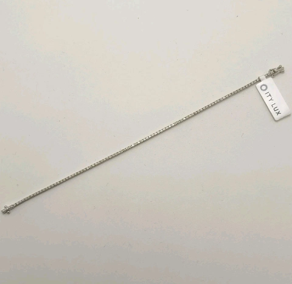 Pulsera oro 18k 750 mls. Oro Blanco. Riviera. 97 Diamantes. 0,50 Q.  - Imagen 3 de 4