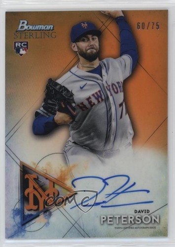 2021 Bowman Sterling Rookie Orange Refractor /75 David Peterson #BSRA-DP Auto RC
