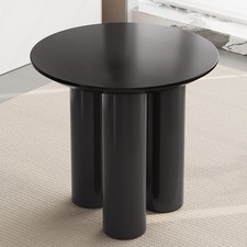 30" Round Dining Table Black Modern Kitchen Table Small Dining Room Table for 2