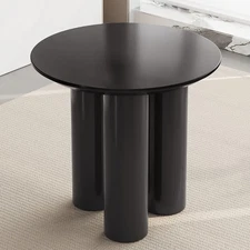 30" Round Dining Table Black Modern Kitchen Table Small Dining Room Table for 2