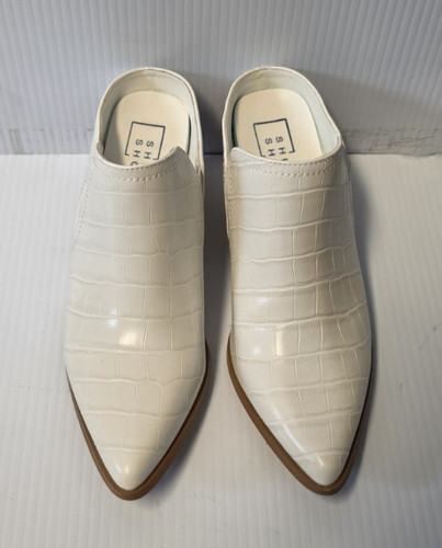 Shu Shop Women's Western Zoey Mule White Bootie Boots size 8