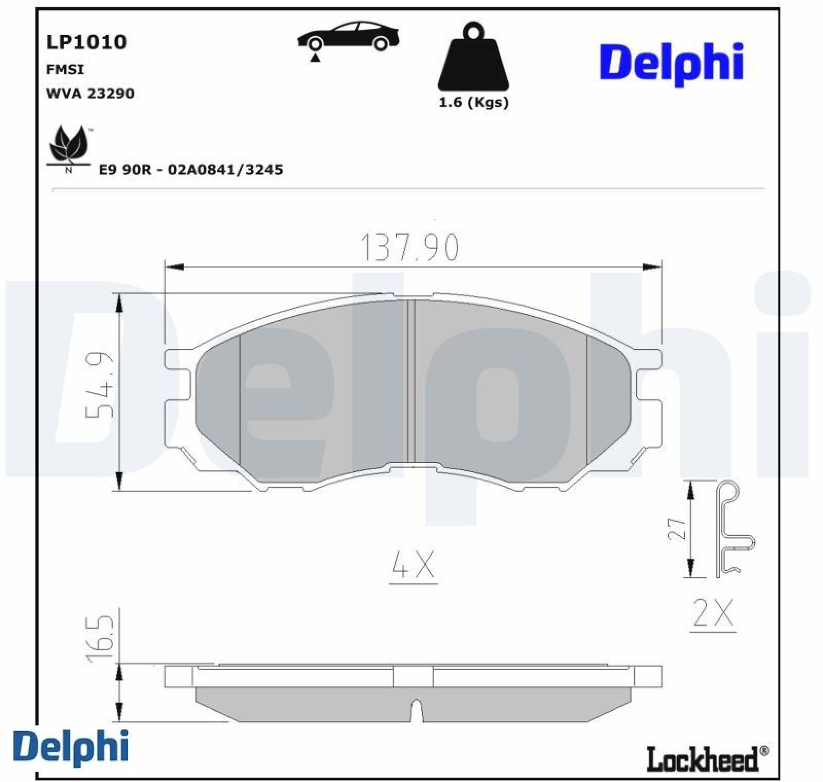 Für DELPHI HAMULCE LP1010 BRAKE PADS MITSUBISHI L200/300 - Bild 2