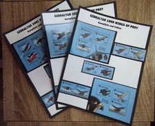 Komplette Serie Gibraltar Kampfjets und Falken. Postfrisch in Klemmtaschen.