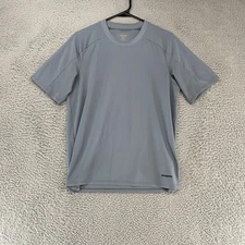 Patagonia Capilene Shirt Mens Medium Blue Short Sleeve Base Layer Made in USA