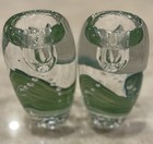Set of 2 Kosta Boda Ulrica Vallien candleholder 5 inch hand painted white tulip — photo 3