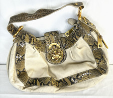 Borsa a tracolla Steven By Steve Madden finto pitone avorio oro massiccio ferramenta zip