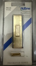 Nutone PB-10 USA Ribbed Gold Tone Black Lighted Push Button Door Bell Vtg 1970s