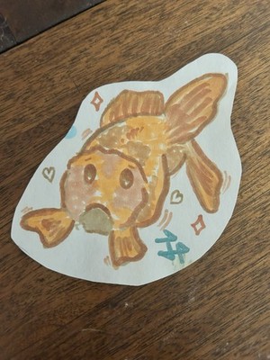 Hand-Painted Goldfish copic Illustration Art Painting on Paper