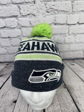 Seattle Seahawks  New Era  Beanie Hat Youth Large Pom Stocking Cap