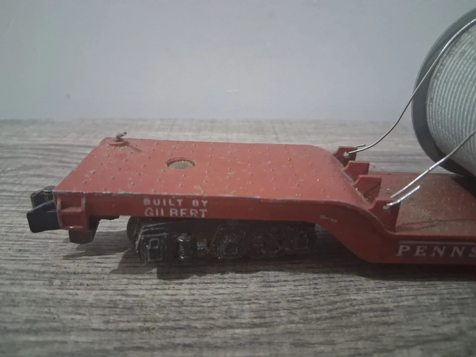 American Flyer S 24519 Pennsylvania Flatcar With Western Electric Reel Rare - Image 2 of 4