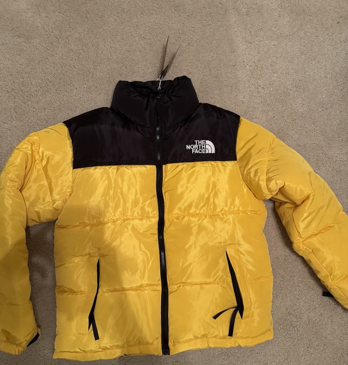 North Face Mens Puffer Jacket Yellow Gold Black Men's S 1996 Retro