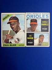 1964 Topps Orioles Rookie Stars #418 + 1964 Topps Paul Blair #48 Lot Vintage VG